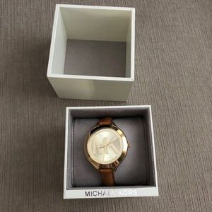 Michael Kors Leather Runway Watch